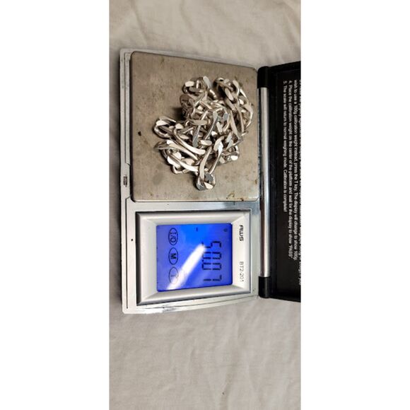 Heavy Thick Sterling Necklace Figaro Style Links 20" 925 Chain 50.08g Men's Chic - Picture 3 of 3